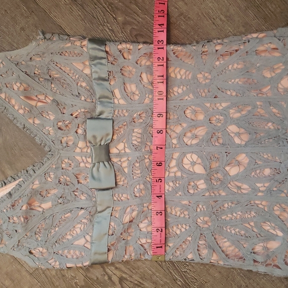 COPY - NWOT  Betsey Johnson Lace Grey & Peach Dress - Picture 7 of 11